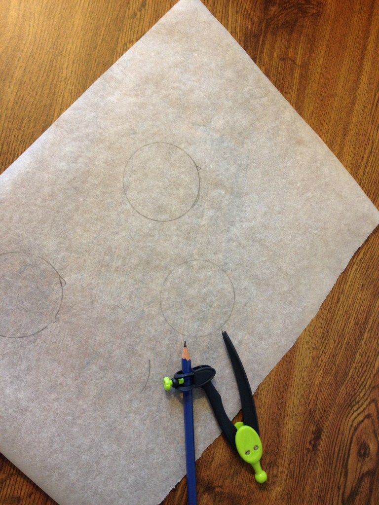 I had to dig up an old math set to make these circles the size I wanted! You can also trace something circular.