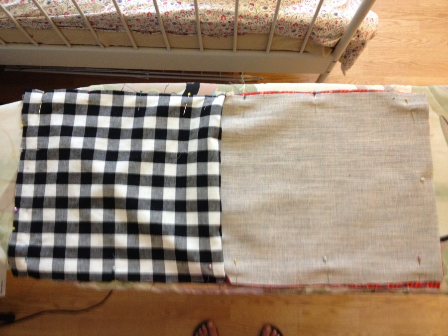 Make sure to leave about a 4-inch gap in order to turn the bag right-side out!