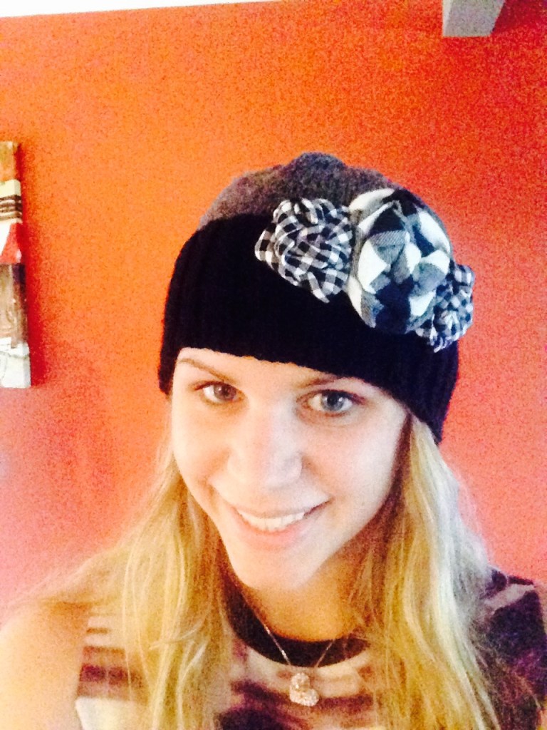 The lovely model is my cousin, who generously donated to my team for the MS Ride.